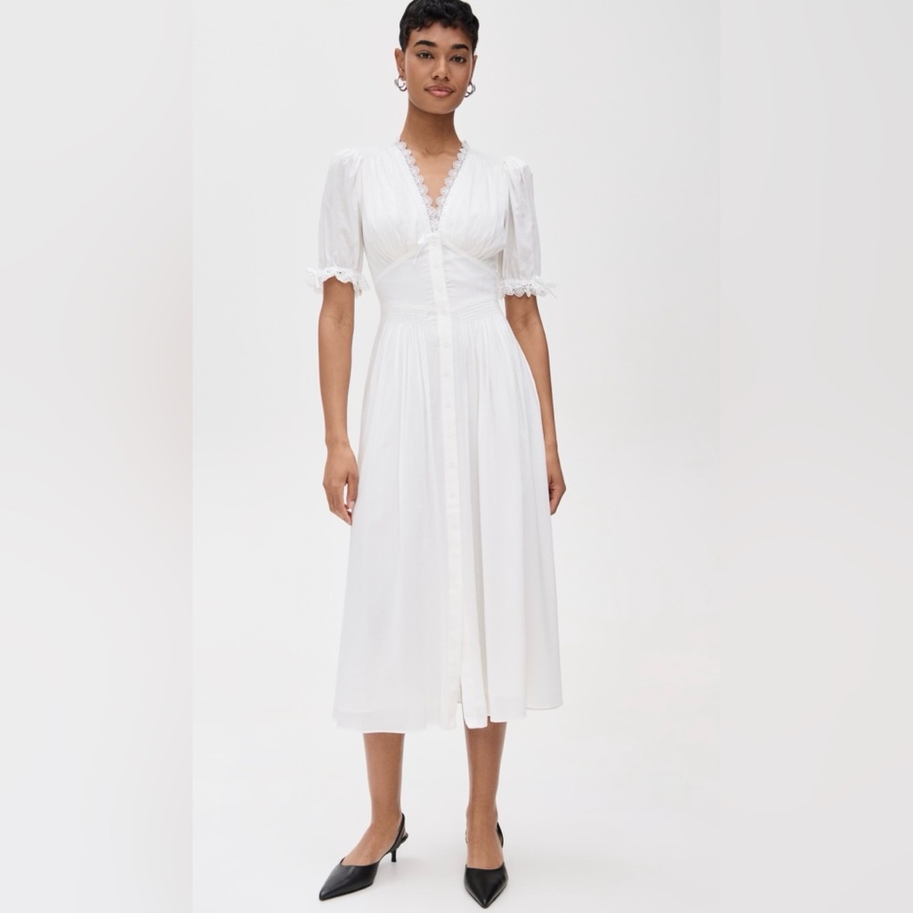 Reformation Ketra Ivory Midi Dress